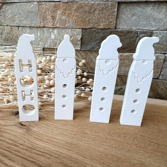 Moule en silicone pour décorations de Noël - Moule créatif pour pères Noël, maisons lumineuses et photophores